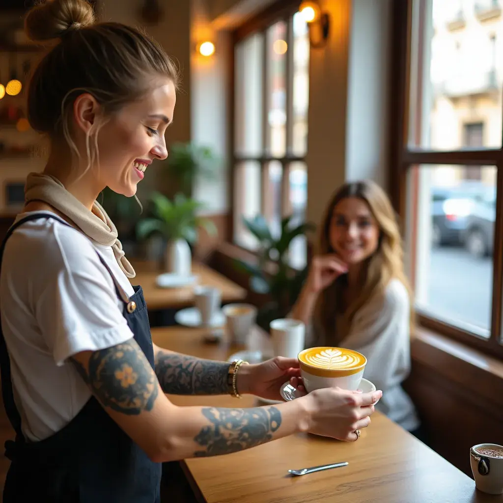 Infusión de té de cúrcuma en una taza blanca con flores de fondo.